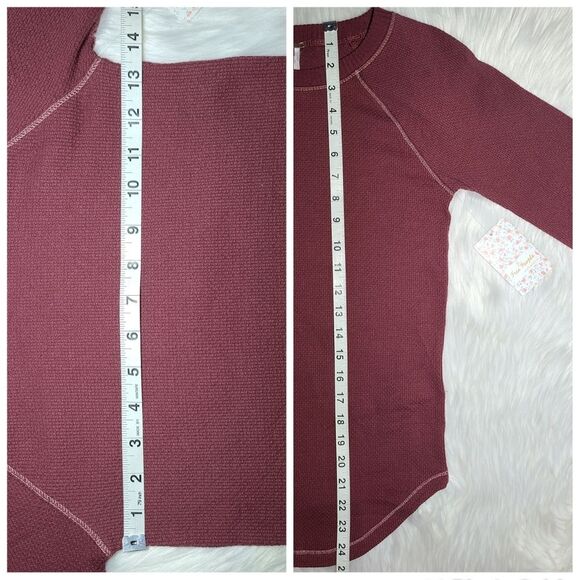 NWT|Free People In The Mix Red Cuff Long Sleeve Thermal Top, SMALL - Picture 7 of 8